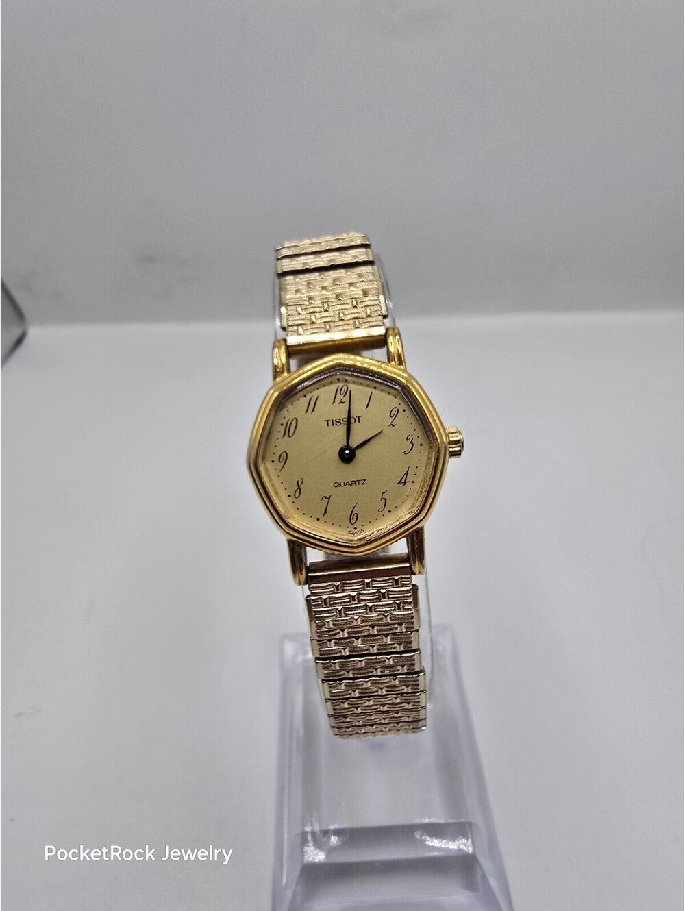 Tissot Quartz Women’s Gold Tone Arabic Dial Analog Metal Bracelet Wristwatch